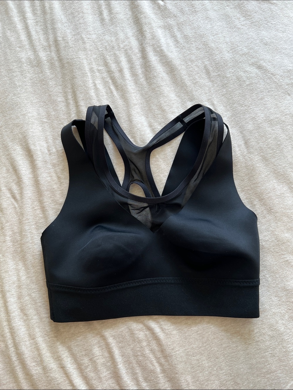 Athleta Black Strappy Racerback Sports Bra